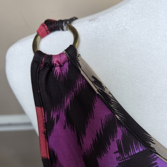 VENUS Purple and Black Animal Print Top Size Small. - Picture 2 of 11